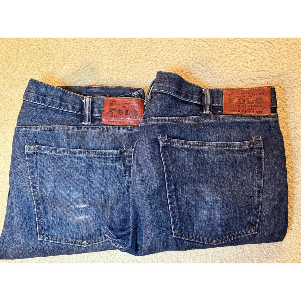 2 Pair of Polo Ralph Lauren Slim Fit  Blue Jeans size 38x30